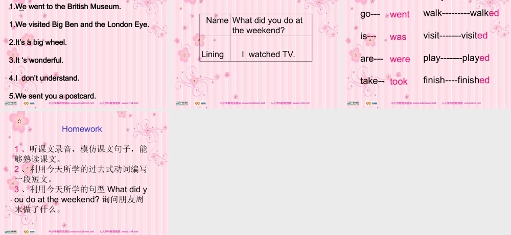 人教PEP版英语六下《unit 3 last weekend》PPT课件之五[www.edudown.net].ppt