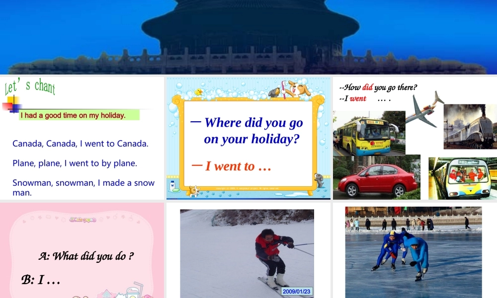 人教PEP版英语六下《unit 4 my holiday》B Let’s learn PPT课件[www.edudown.net].ppt