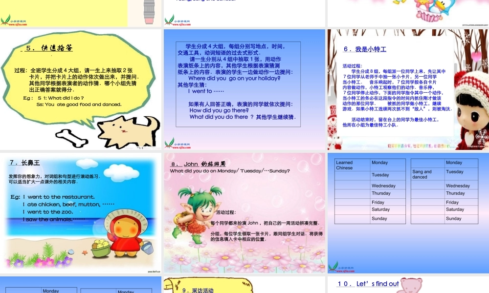 人教PEP版英语六下《unit 4 my holiday》 PPT课件之五[www.edudown.net].ppt