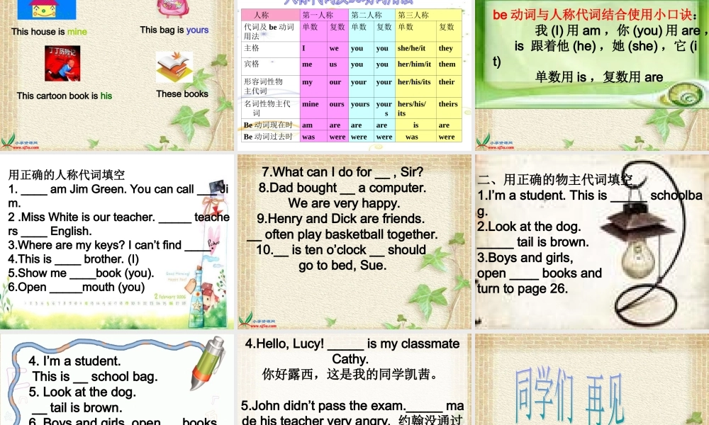 人教PEP版英语六下《期末复习》 代词 PPT课件[www.edudown.net].ppt