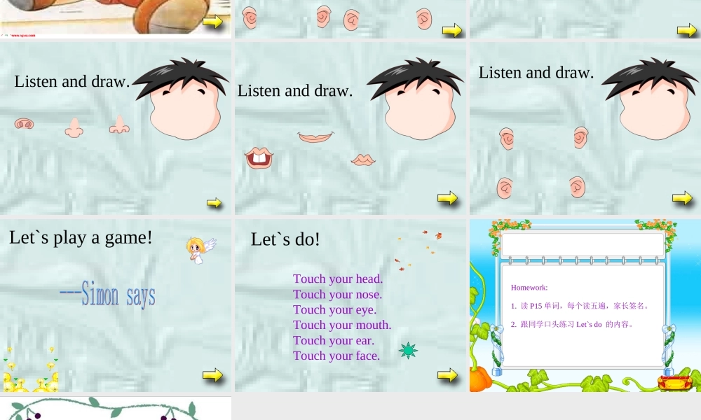 人教PEP版英语三上《unit2Look at me》PPT课件之二[www.edudown.net].ppt