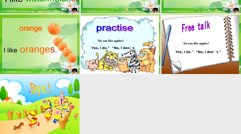 人教PEP版英语三下《Unit 4 Do you like pears》PPT课件之七[www.edudown.net].ppt