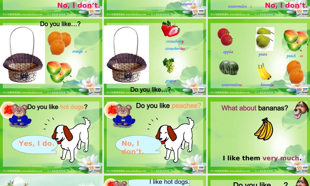 人教PEP版英语三下《Unit 4 Do you like pears》A. Let’s talk PPT课件[www.edudown.net].ppt