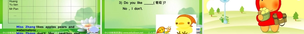 人教PEP版英语三下《Unit 4 Do you like pears》A. Let’s talk PPT课件[www.edudown.net].ppt