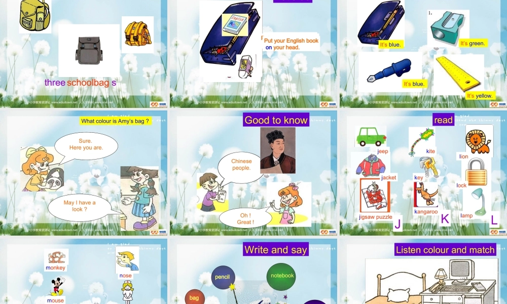 人教PEP版英语四上《Unit 2 My Schoolbag》PPT课件之三[www.edudown.net].ppt