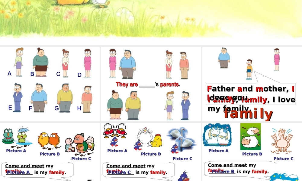 人教PEP版英语四上《unit 6 meet my family》Part A Let’s learn PPT课件[www.edudown.net].ppt