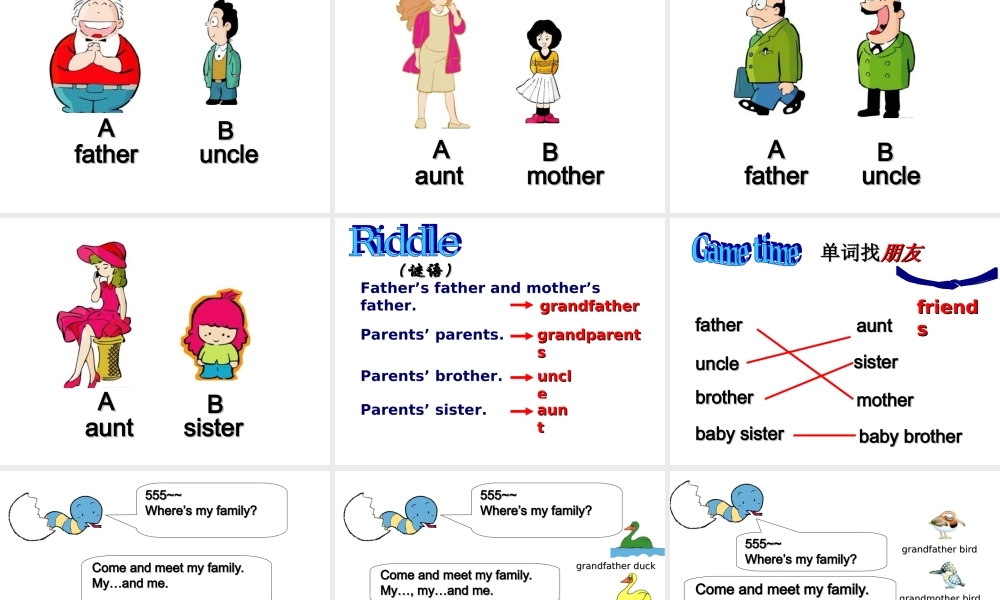 人教PEP版英语四上《unit 6 meet my family》Part A Let’s learn PPT课件[www.edudown.net].ppt