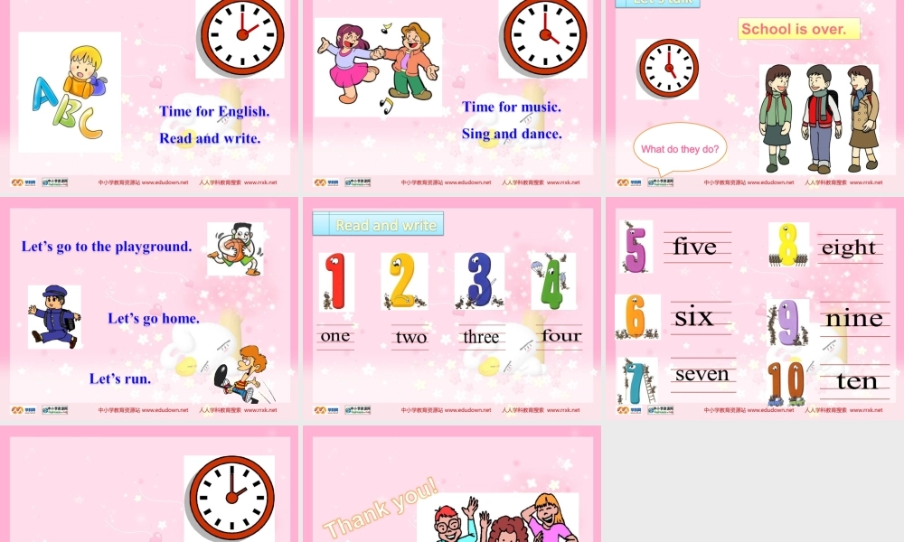 人教PEP版英语四下《Unit 2 What Time Is It》PPT课件之六[www.edudown.net].ppt