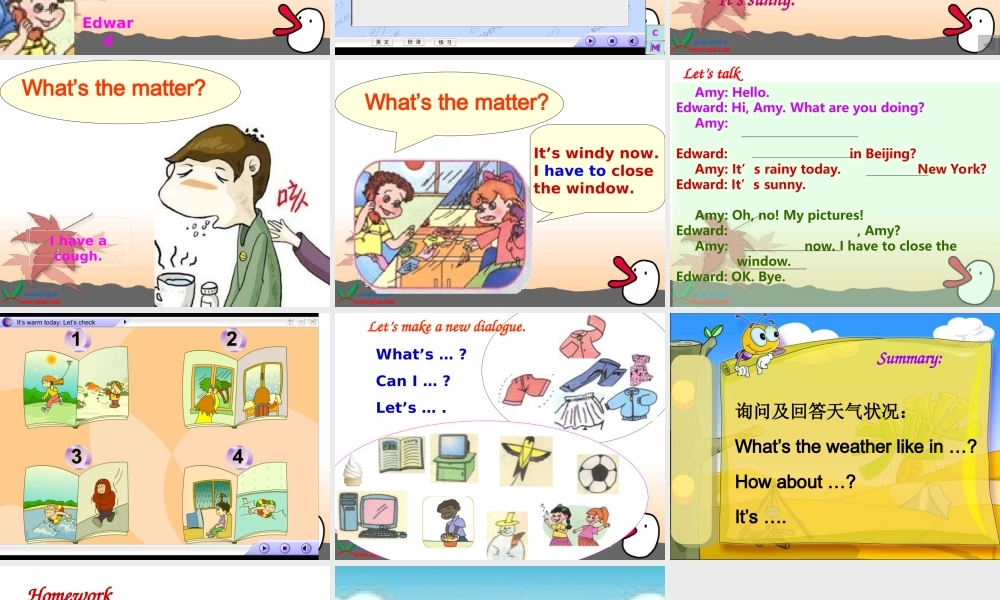 人教PEP版英语四下《unit 4 it’s warm today》PART B Let’s talk PPT课件[www.edudown.net].ppt