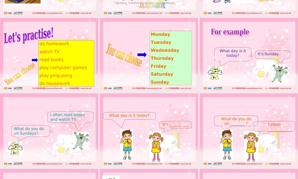 人教PEP版英语五上《Unit 2 My Days of the Week》PPT课件之一[www.edudown.net].ppt