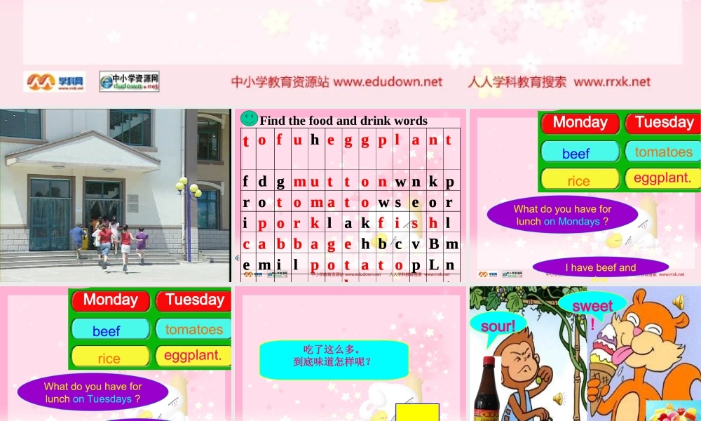 人教PEP版英语五上《Unit 3 What’s Your Favourite Food》PART B Let’s learn PPT课件[www.edudown.net].ppt