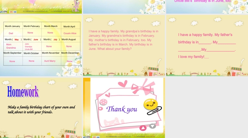 人教PEP版英语五下《Unit 3 My Birthday》 PartA read and write PPT课件[www.edudown.net].ppt