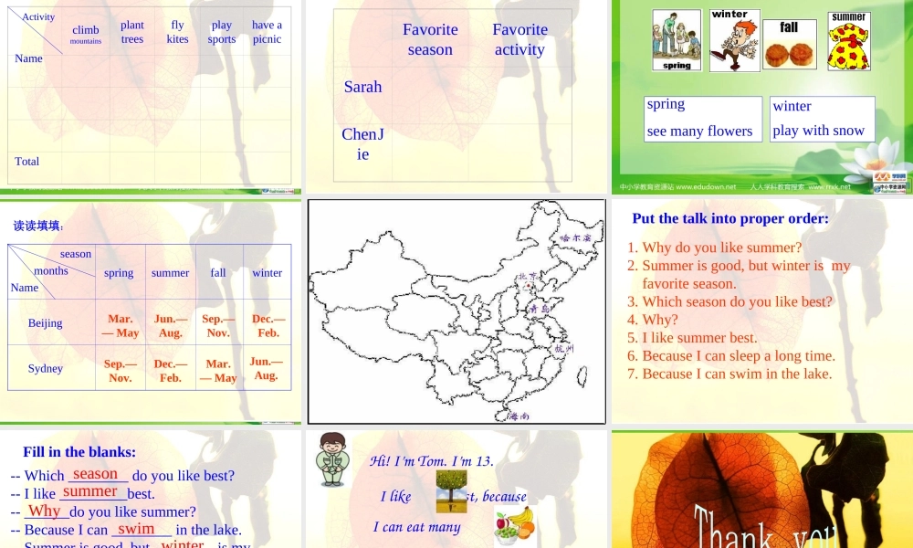 人教PEP版英语五下《Unit 2 My Favourite Season》PPT课件之五[www.edudown.net].ppt