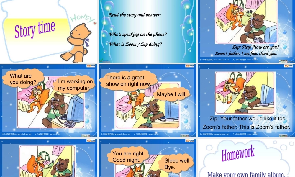 人教PEP版英语五下《unit 4 what are you doing》PPT课件之三[www.edudown.net].ppt