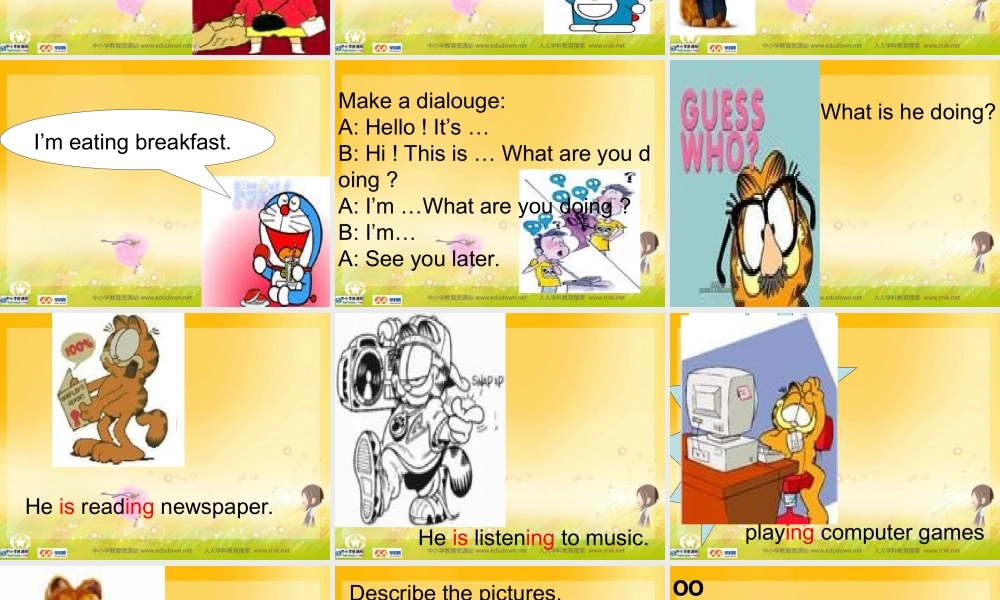 人教PEP版英语五下《unit 4 what are you doing》PPT课件之十一[www.edudown.net].ppt