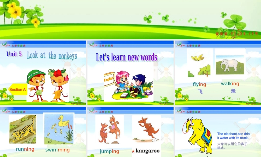 人教PEP版英语五下《unit 5 look at the monkeys》 partA PPT课件[www.edudown.net].ppt