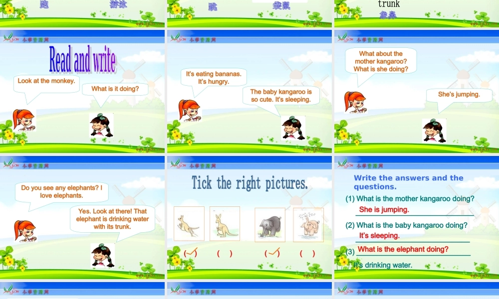 人教PEP版英语五下《unit 5 look at the monkeys》 partA PPT课件[www.edudown.net].ppt