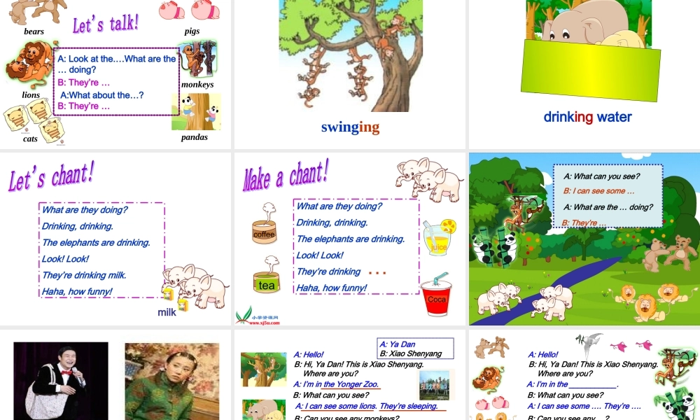 人教PEP版英语五下《unit 5 look at the monkeys》B Let’s Learn PPT课件[www.edudown.net].ppt