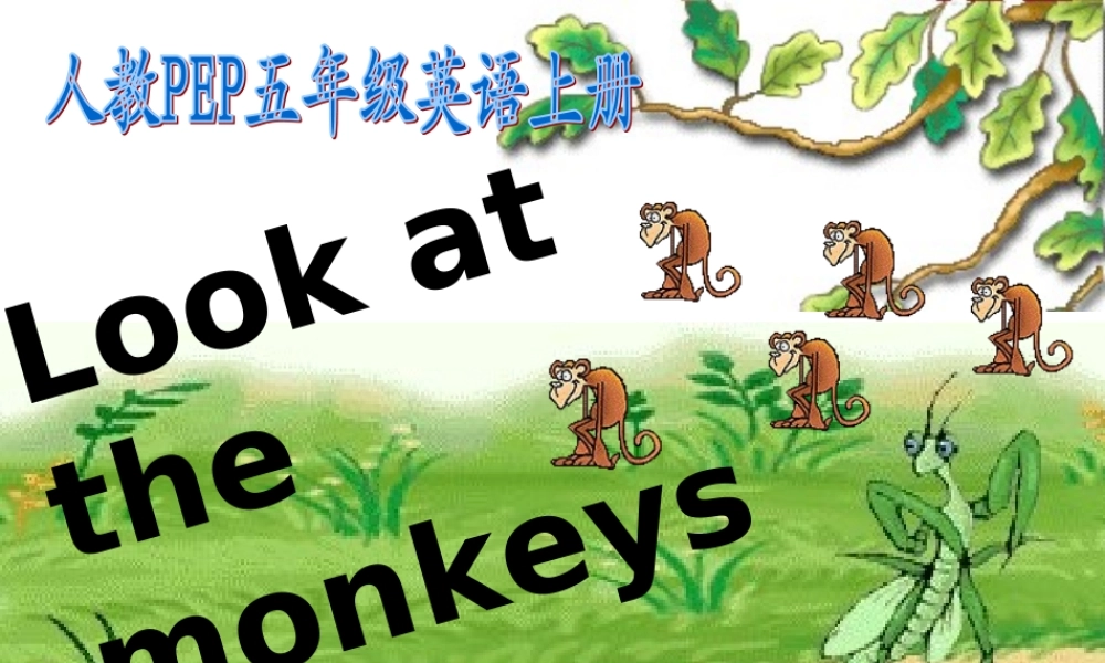 人教PEP版英语五下《unit 5 look at the monkeys》PPT课件之九[www.edudown.net].ppt