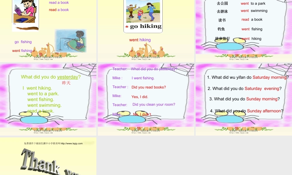 人教版PEP小学六年级下册英语Unit 3 Last Weekend课件PPT.ppt