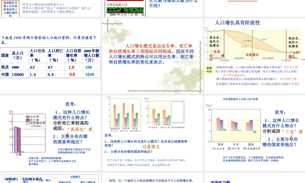 人口增长模式及地区分布.ppt