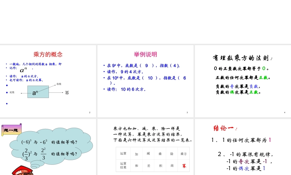 数学：1.5.4有理数的乘方复习课件（人教新课标七年级上）.ppt