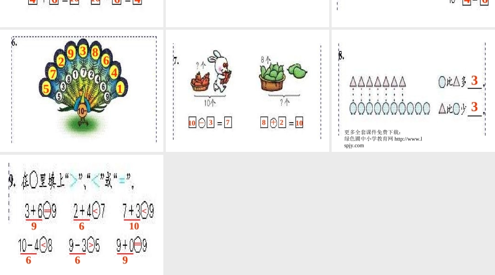 一年级第一单元10的认识和加减法优秀课件共享PPT.ppt