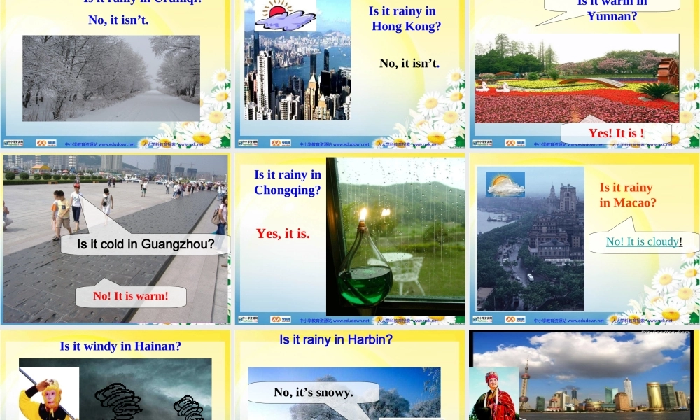 闸坡镇中心小学人教PEP版四下《unit 4 it’s warm today》(第六课时)PPT课件[www.edudown.net].ppt