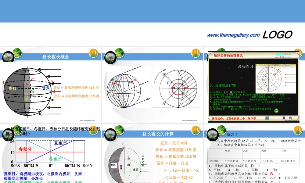 昼夜长短变化规律.ppt