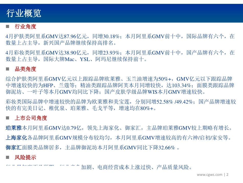【市场】2019年4月化妆品电商数据跟踪报告：行业快速增长国产新锐品牌持续涌现.pdf_第2页