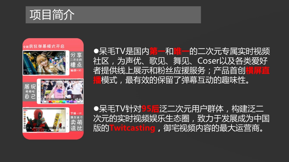 6.24呆毛TV-银河系第一和唯一的二次元专属实时视频社区商业计划书.pdf_第2页