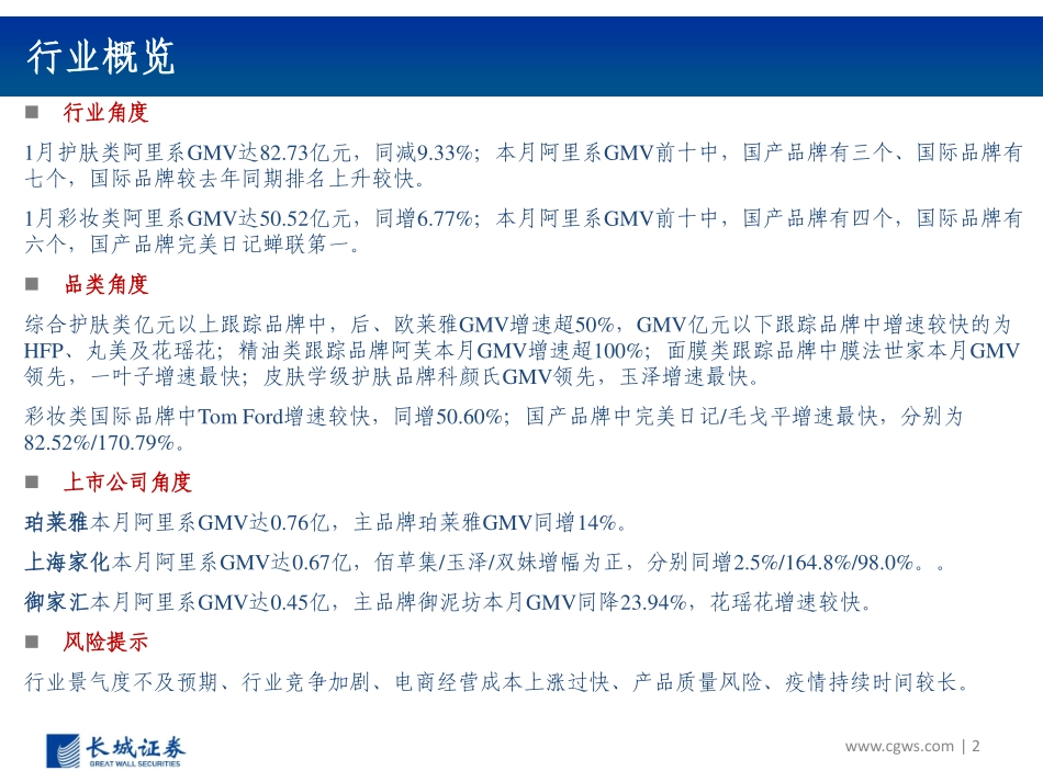 【市场】2020年1月化妆品电商数据跟踪报告：春节错期及疫情影响销量国际品牌整体表现较优.pdf_第2页