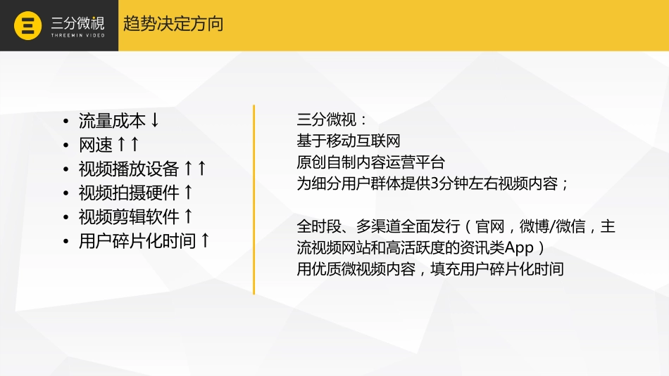 2.三分微视频-移动互联网 原创 新媒体平台 创业商业计划书.pdf_第3页