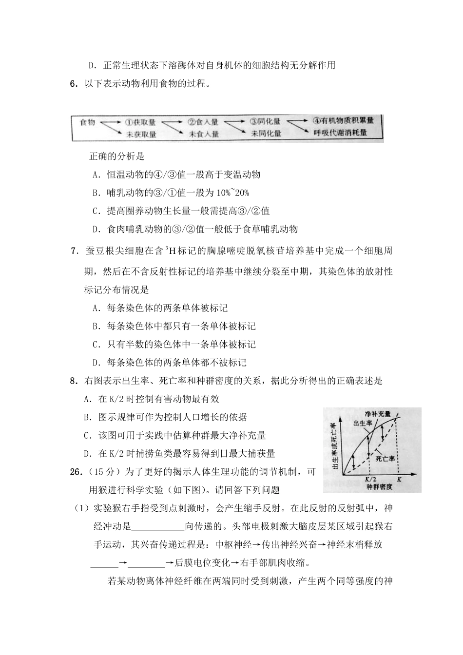 2010年高考真题 生物(山东卷)（含解析版）.pdf_第2页
