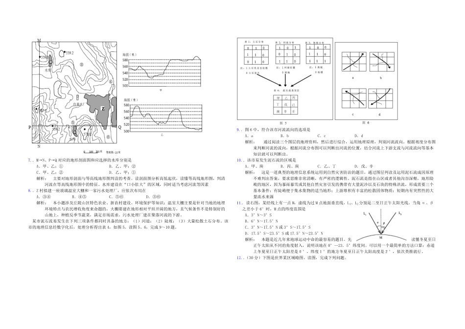 2010年浙江省高考地理（含解析版）(1).pdf_第2页