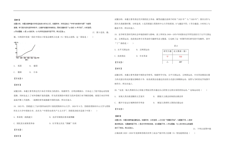 2015年高考真题 历史(山东卷)（含解析版）.pdf_第3页