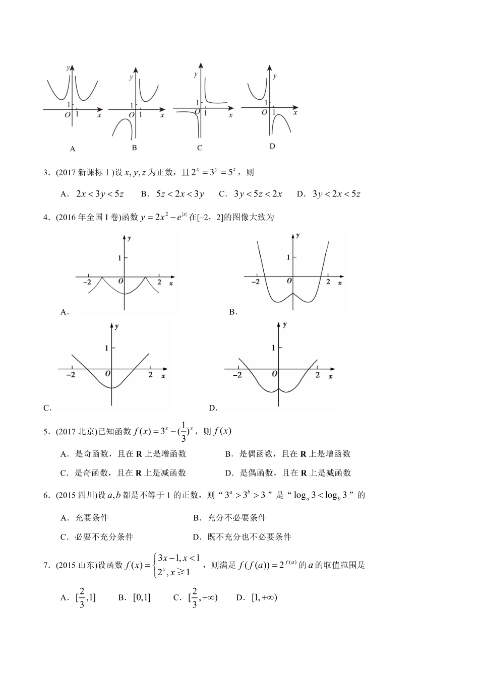 2011-2020年高考数学真题分专题训练 专题06 基本初等函数（学生版）.pdf_第3页
