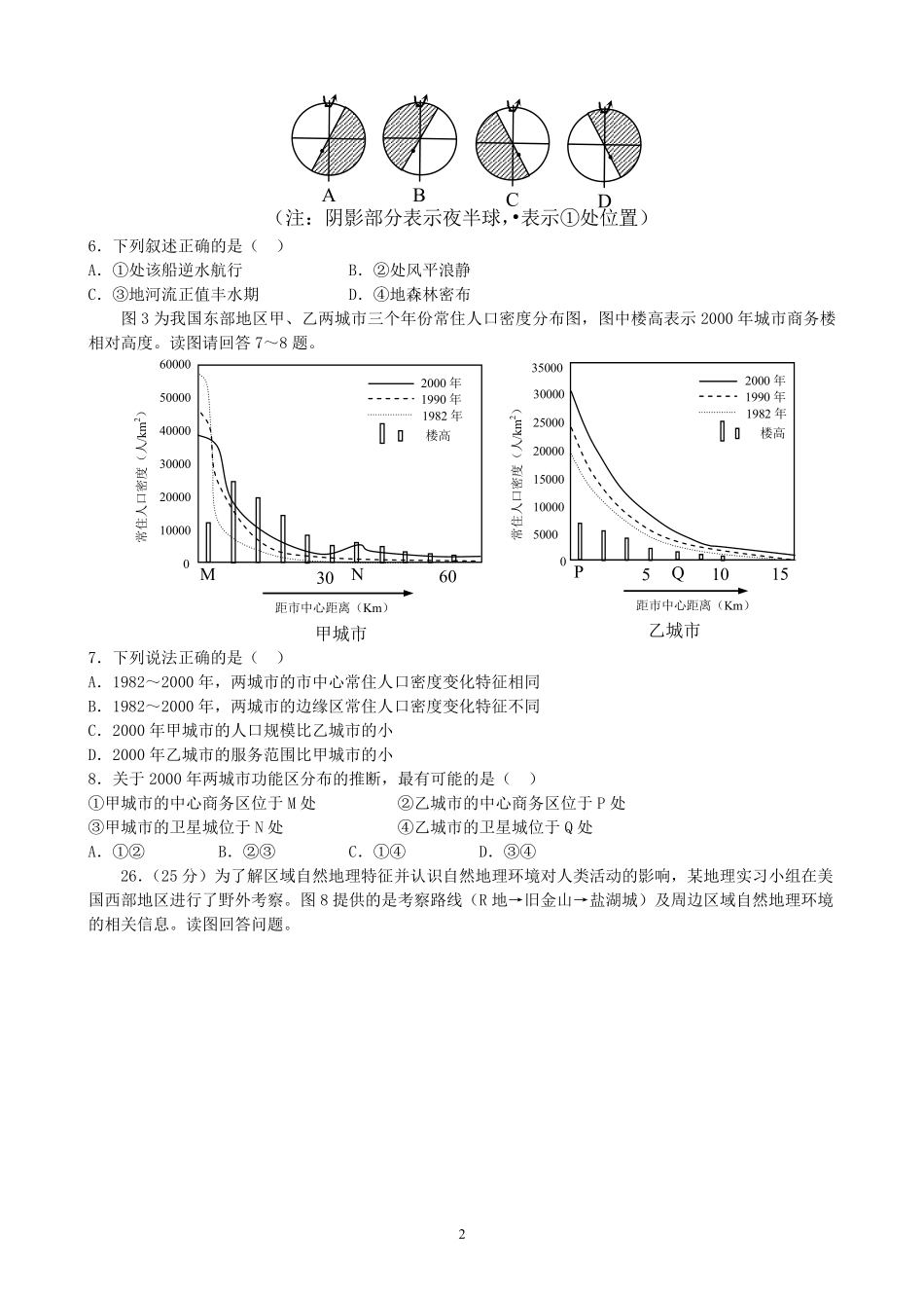 2011年高考真题 地理(山东卷)（原卷版）(1).pdf_第2页