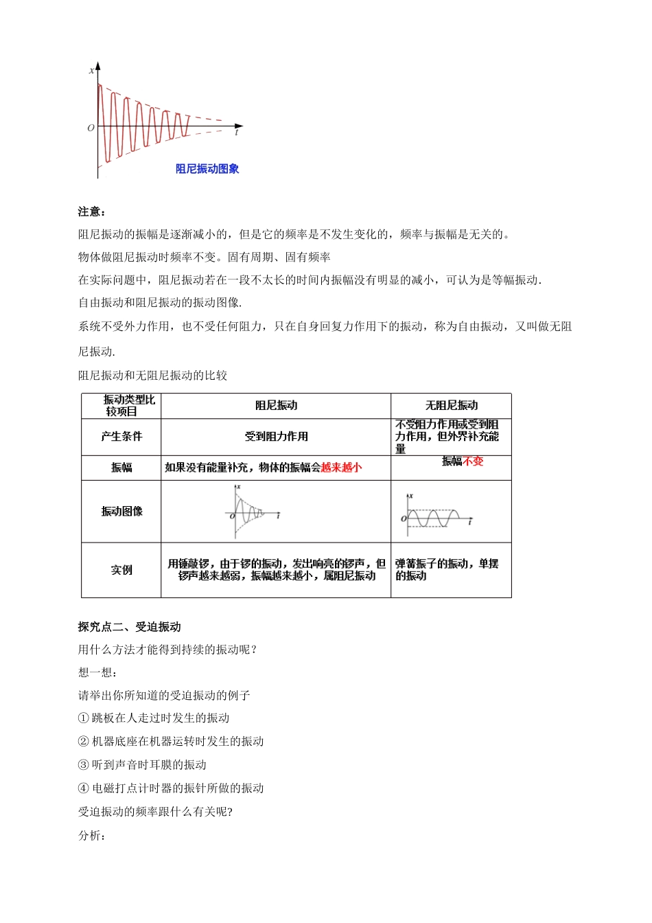 2.6受迫振动 共振期末测试卷.doc_第3页