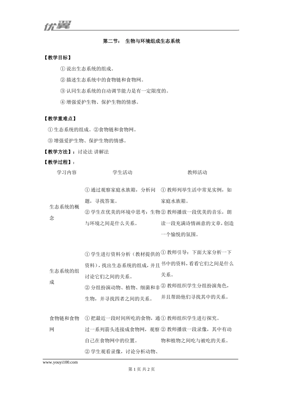 2.第二节生物与环境组成生态系统.doc_第1页