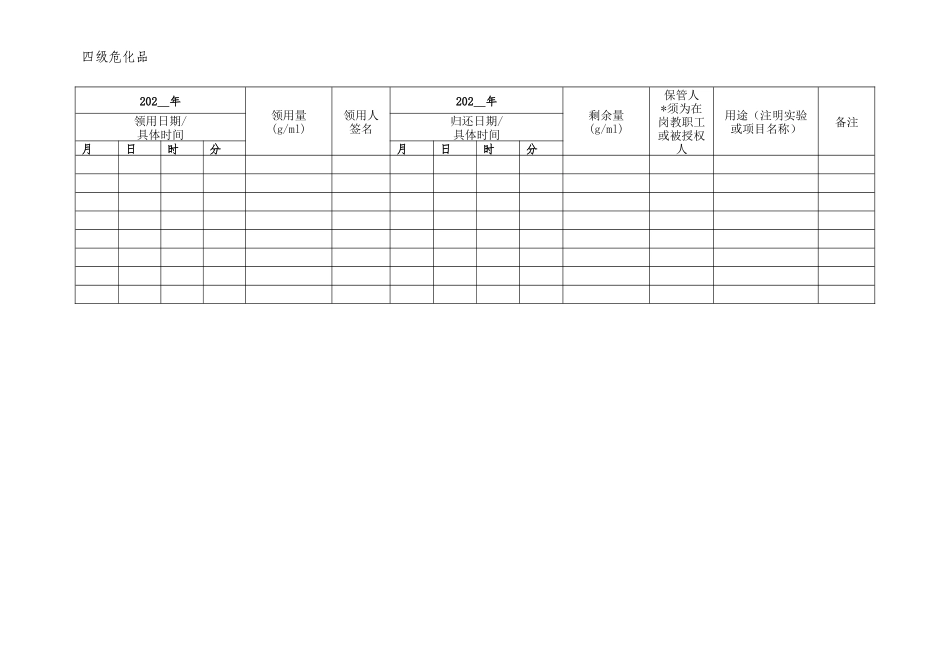 5.四级化学品使用台账（第二类、第三类易制毒化学品）.docx_第3页