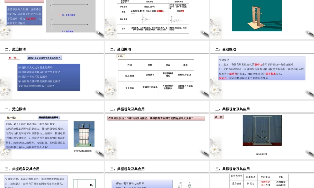 2.6 受迫振动 共振期末测试卷.pptx