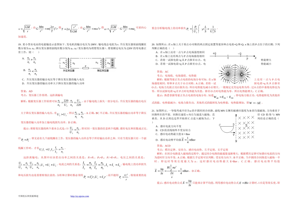 2009年高考真题 物理（山东卷)（含解析版）.doc_第2页