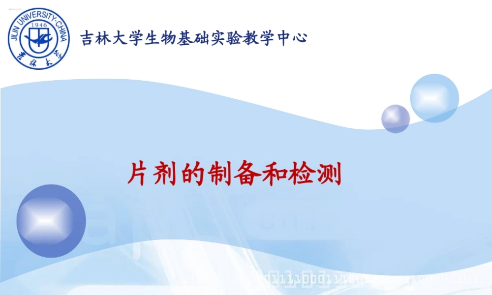 2014片剂的制备和检测.ppt
