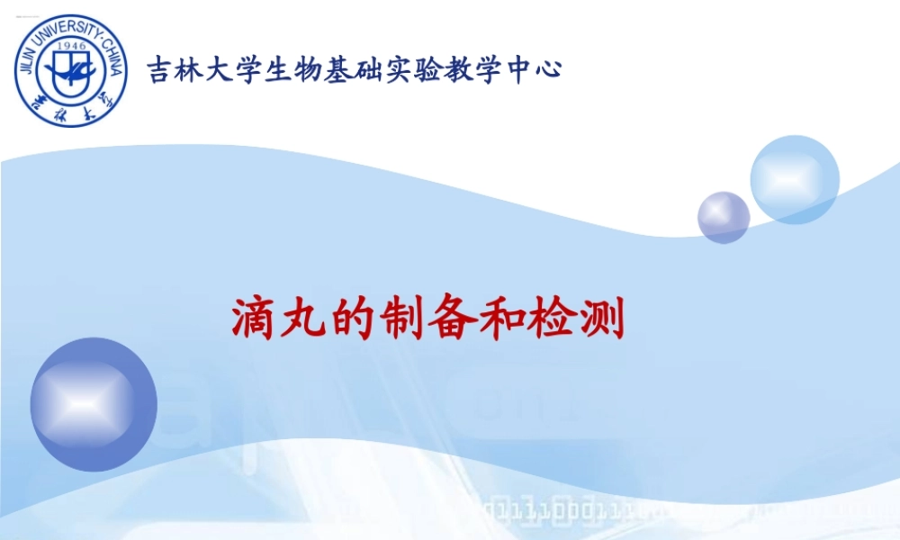 2014滴丸的制备和检测.ppt