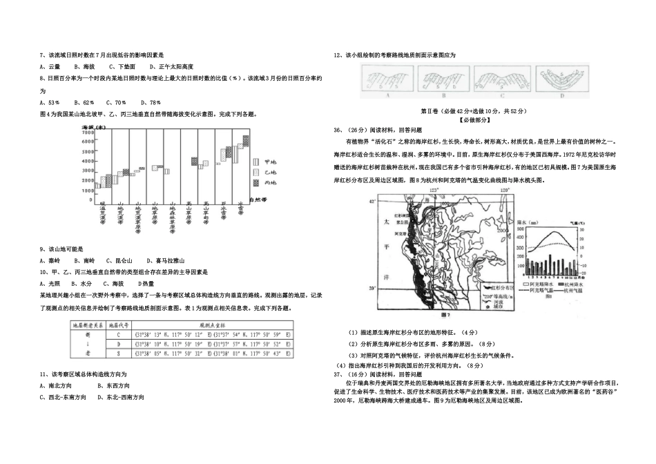 2015年高考真题 地理(山东卷)（原卷版）.doc_第2页