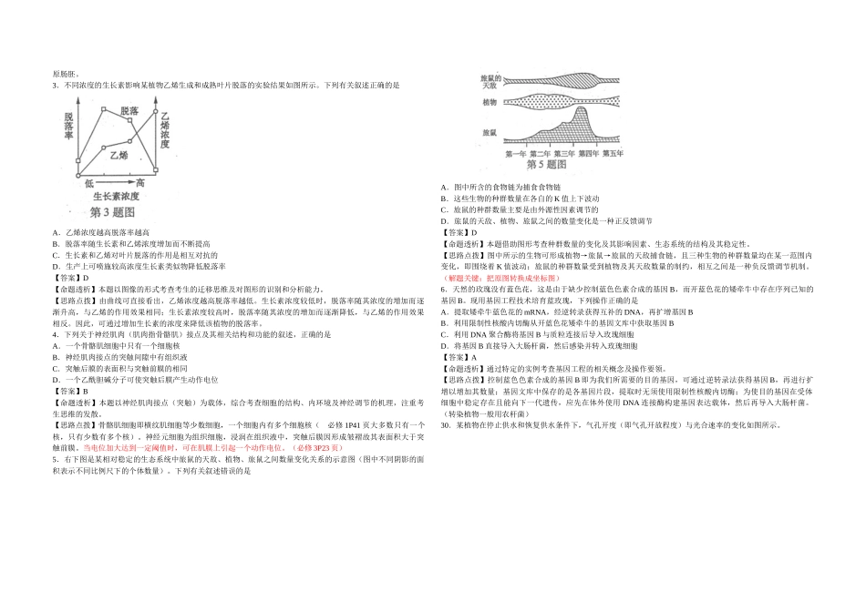 2012年浙江省高考生物（含解析版）.docx_第3页