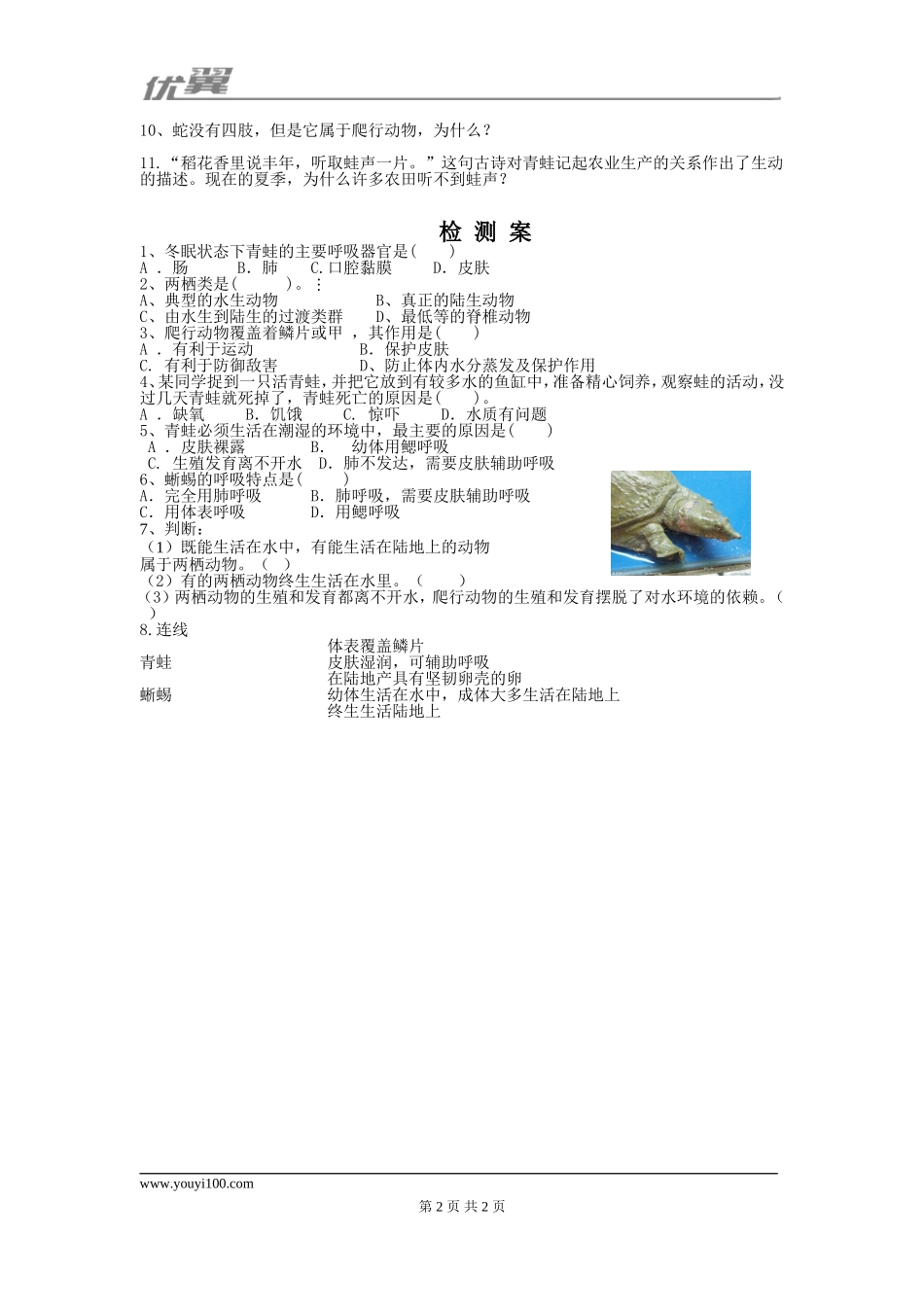 5.第五节两栖动物和爬行动物(1).doc_第2页