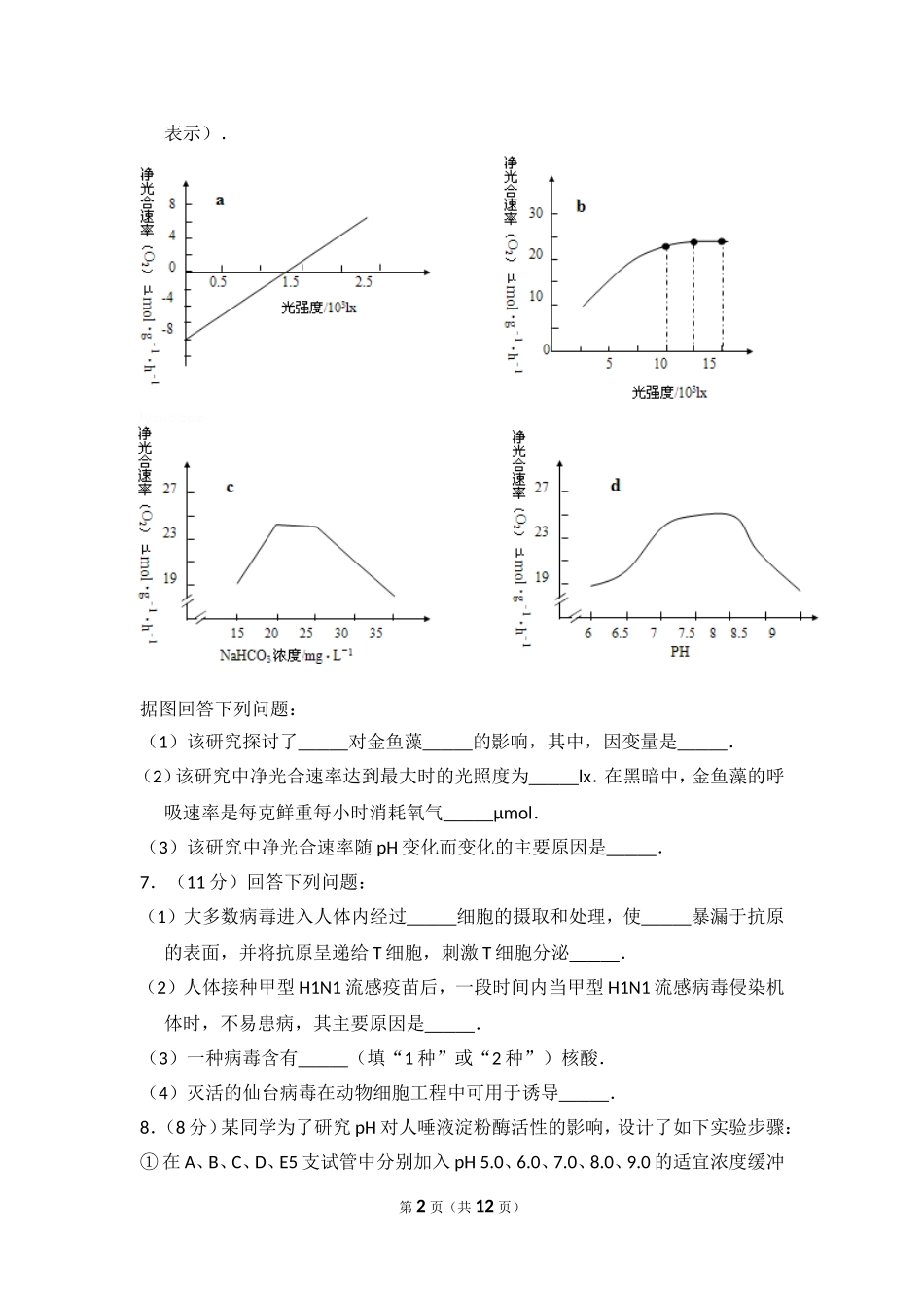 2012年全国统一高考生物试卷（大纲版）（含解析版）(2).doc_第2页