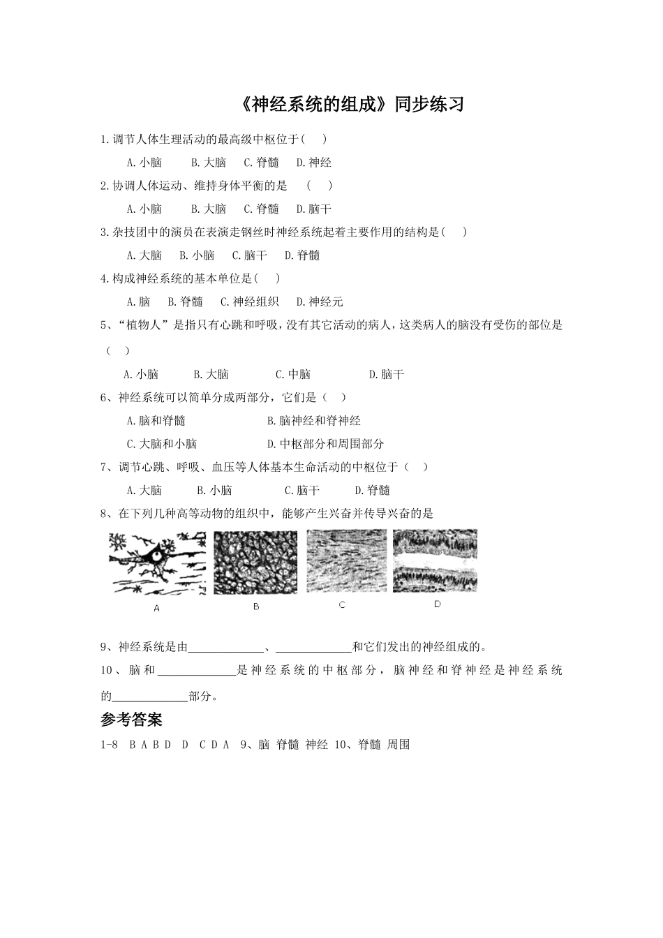 《神经系统的组成》1.doc_第1页